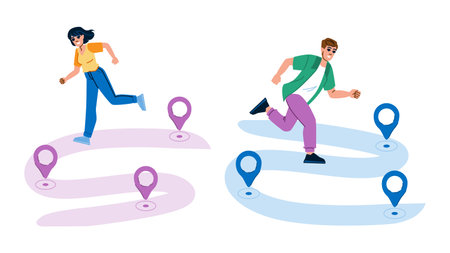 car customer journey road vectorのイラスト素材