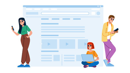 seo search engine result page vectorのイラスト素材