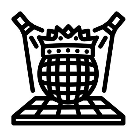 king disco party line icon vector illustrationのイラスト素材