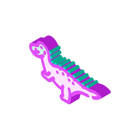 allosaurus dinosaur animal isometric icon vector illustrationのイラスト素材