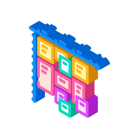 timeboxing time management isometric icon vector illustrationのイラスト素材