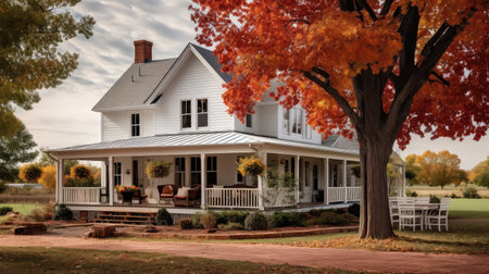 country real farmhouse buildingの素材