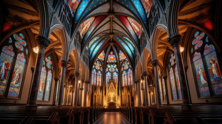 glass gothic church buildingの素材