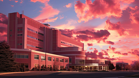 stars sky hospital buildingの素材