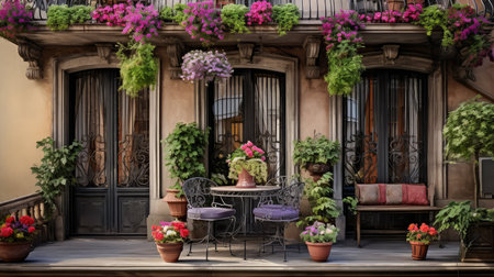 city balcony townhouse buildingの素材