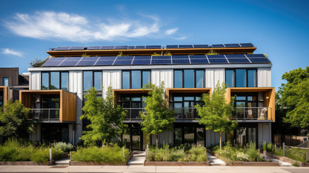 eco green townhouse buildingの素材