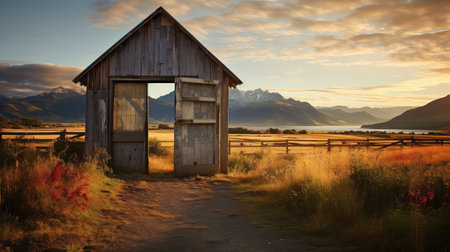 rustic door farmhouse buildingの素材