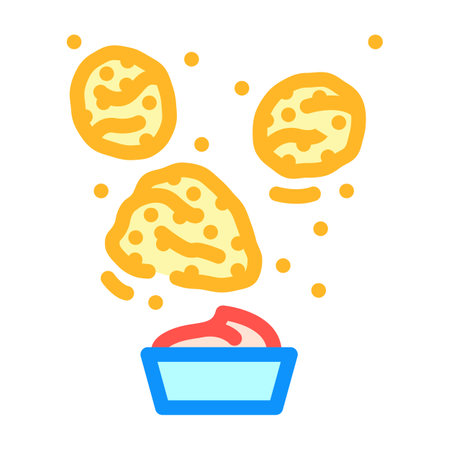 chicken nuggets fast food color icon vector illustrationのイラスト素材