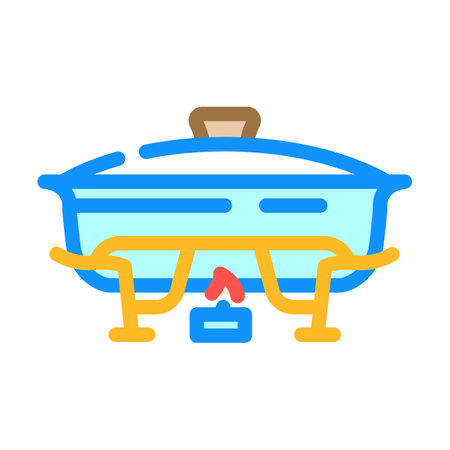 food warmer restaurant equipment color icon vector illustrationのイラスト素材