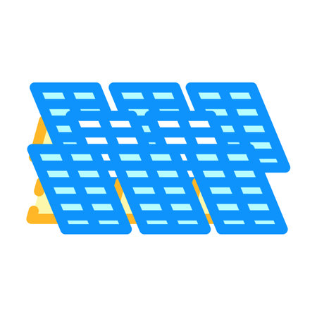 power plant solar panel color icon vector illustrationのイラスト素材