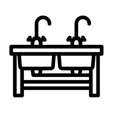 sinks restaurant equipment line icon vector illustrationのイラスト素材