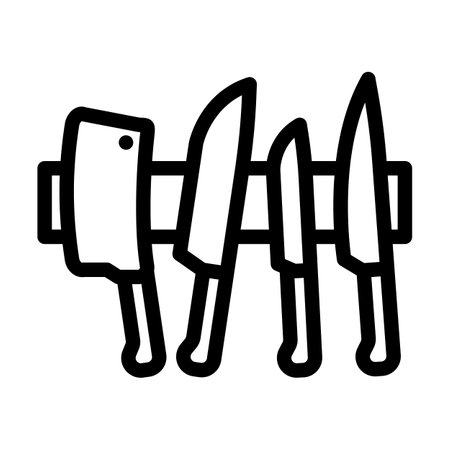 chef knives restaurant equipment line icon vector illustrationのイラスト素材