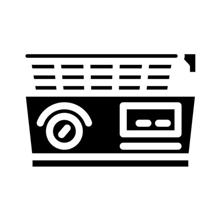 fryer restaurant equipment glyph icon vector illustrationのイラスト素材