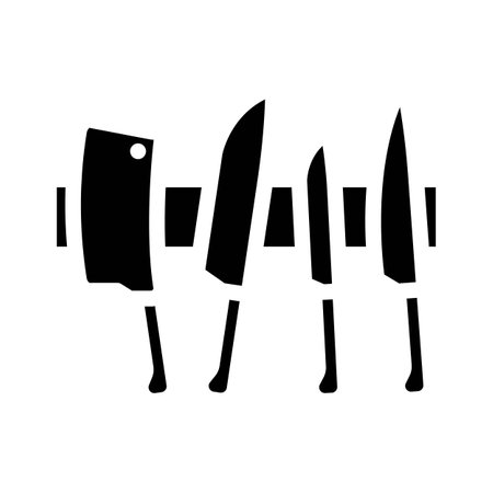 chef knives restaurant equipment glyph icon vector illustrationのイラスト素材