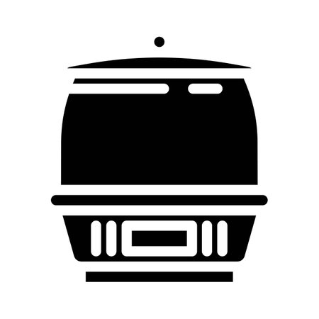 soup warmer restaurant equipment glyph icon vector illustrationのイラスト素材