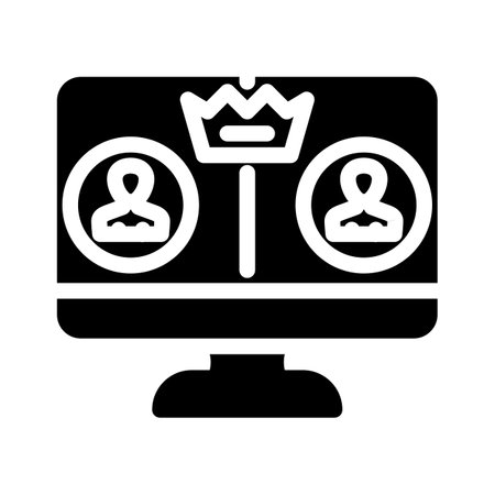 moderator control glyph icon vector illustrationのイラスト素材