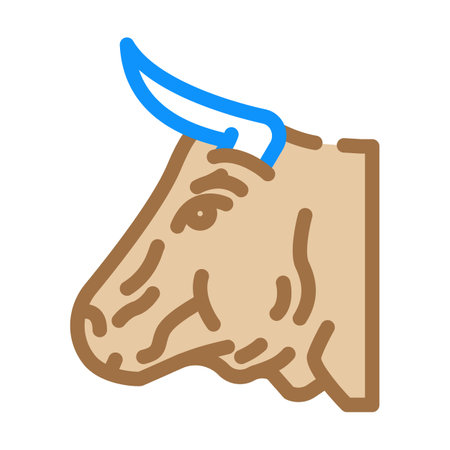 bull animal color icon vector illustrationのイラスト素材