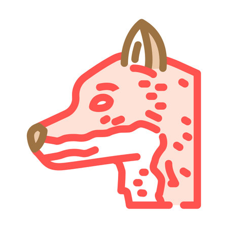 fox animal color icon vector illustrationのイラスト素材
