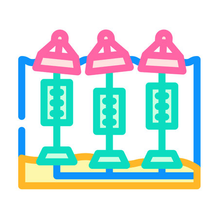 wave energy farm tidal power color icon vector illustrationのイラスト素材