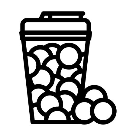 ammo paintball game line icon vector illustrationのイラスト素材