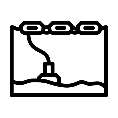wave energy generation tidal line icon vector illustrationのイラスト素材