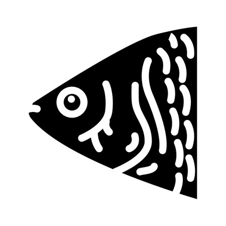 fish animal glyph icon vector illustrationのイラスト素材