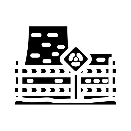 safety nuclear energy glyph icon vector illustrationのイラスト素材