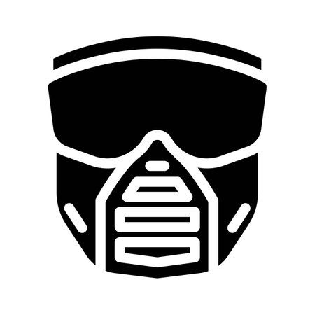 mask paintball game glyph icon vector illustrationのイラスト素材