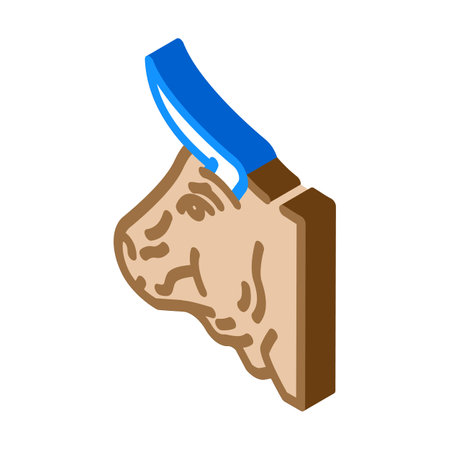 bull animal isometric icon vector illustrationのイラスト素材