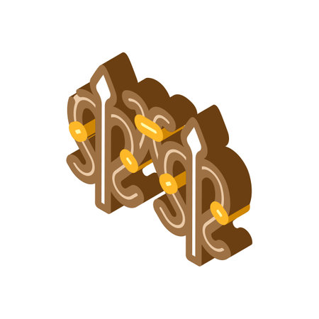 metal craft blacksmith isometric icon vector illustrationのイラスト素材