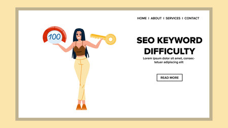 competition seo keyword difficulty vectorのイラスト素材