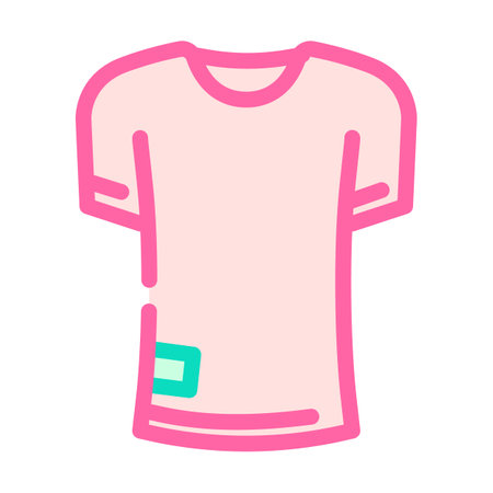 longline tee streetwear cloth fashion color icon vector. longline tee streetwear cloth fashion sign. isolated symbol illustrationのイラスト素材