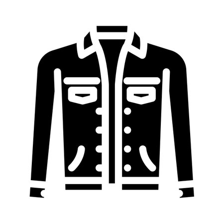 denim jacket streetwear cloth fashion glyph icon vector. denim jacket streetwear cloth fashion sign. isolated symbol illustrationのイラスト素材