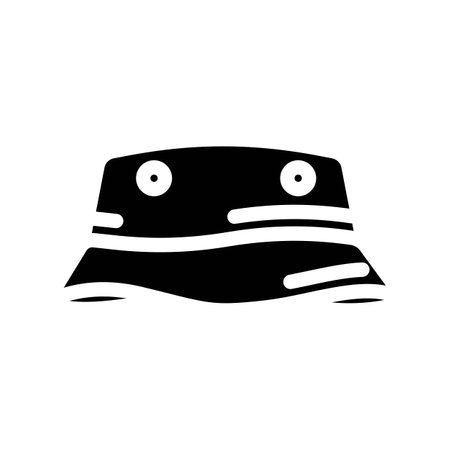 bucket hat streetwear cloth fashion glyph icon vector. bucket hat streetwear cloth fashion sign. isolated symbol illustrationのイラスト素材