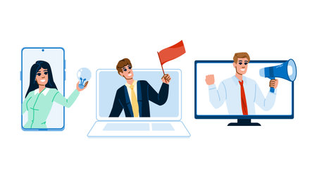 brand online presence vectorのイラスト素材