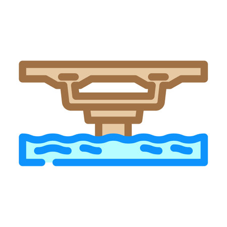 box girder bridge color icon vector illustrationのイラスト素材