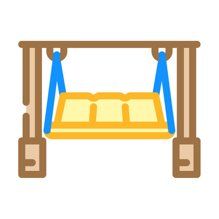 porch swing outdoor furniture color icon vector illustrationのイラスト素材
