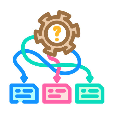 decision support analyst color icon vector illustrationのイラスト素材