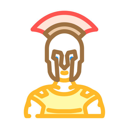 gladiator soldier roman greek color icon vector illustrationのイラスト素材