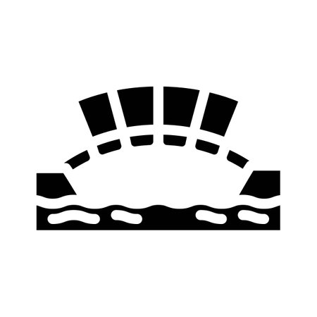 wooden bridge glyph icon vector illustrationのイラスト素材