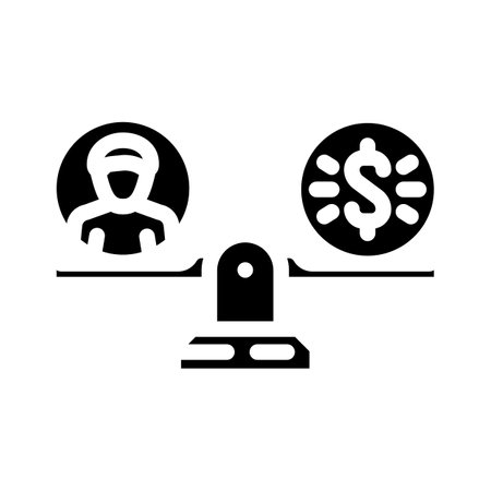 compensation management business glyph icon vector illustrationのイラスト素材