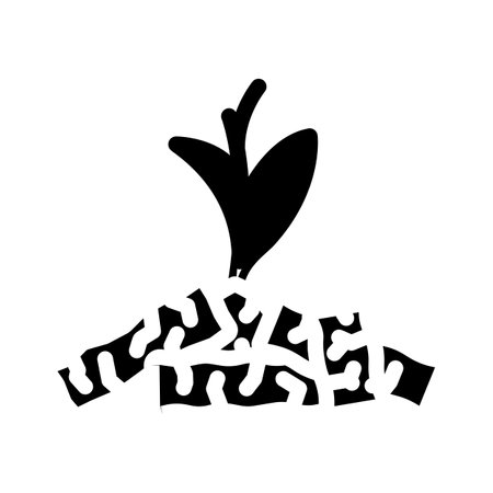 renewable wood pellets glyph icon vector illustrationのイラスト素材