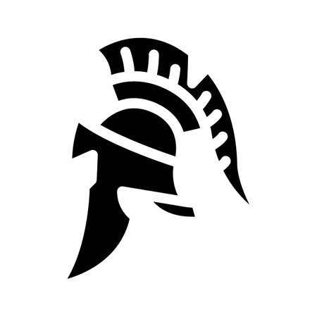 helmet spartan roman greek glyph icon vector illustrationのイラスト素材