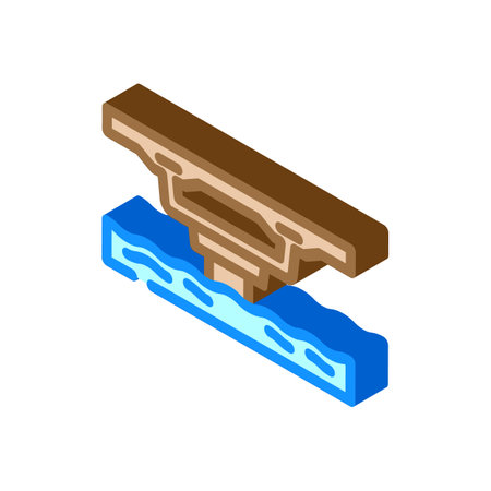 box girder bridge isometric icon vector illustrationのイラスト素材