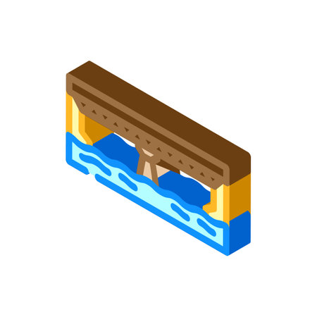 girder bridge isometric icon vector illustrationのイラスト素材