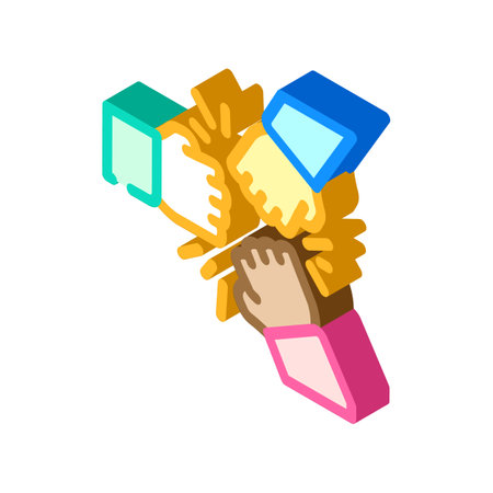 employee relations business process isometric icon vector illustrationのイラスト素材