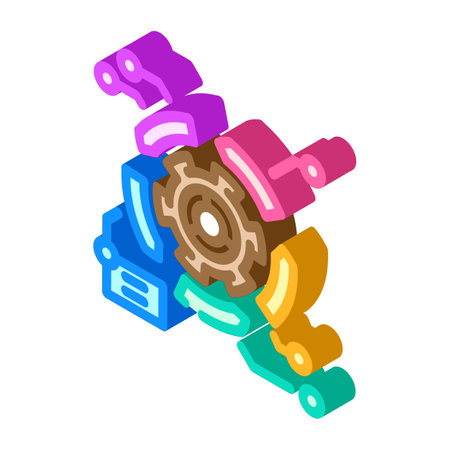 change management analyst isometric icon vector illustrationのイラスト素材