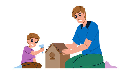 tree birdhouse building vectorのイラスト素材