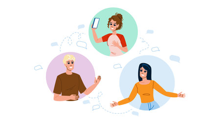 online remote collaboration vectorのイラスト素材