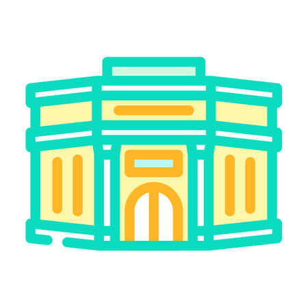 finance bank building color icon vector illustrationのイラスト素材